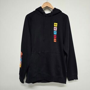 686 Seinfeld Hoodie Mens Large Black Graphic Sleeve Streetwear Y2K